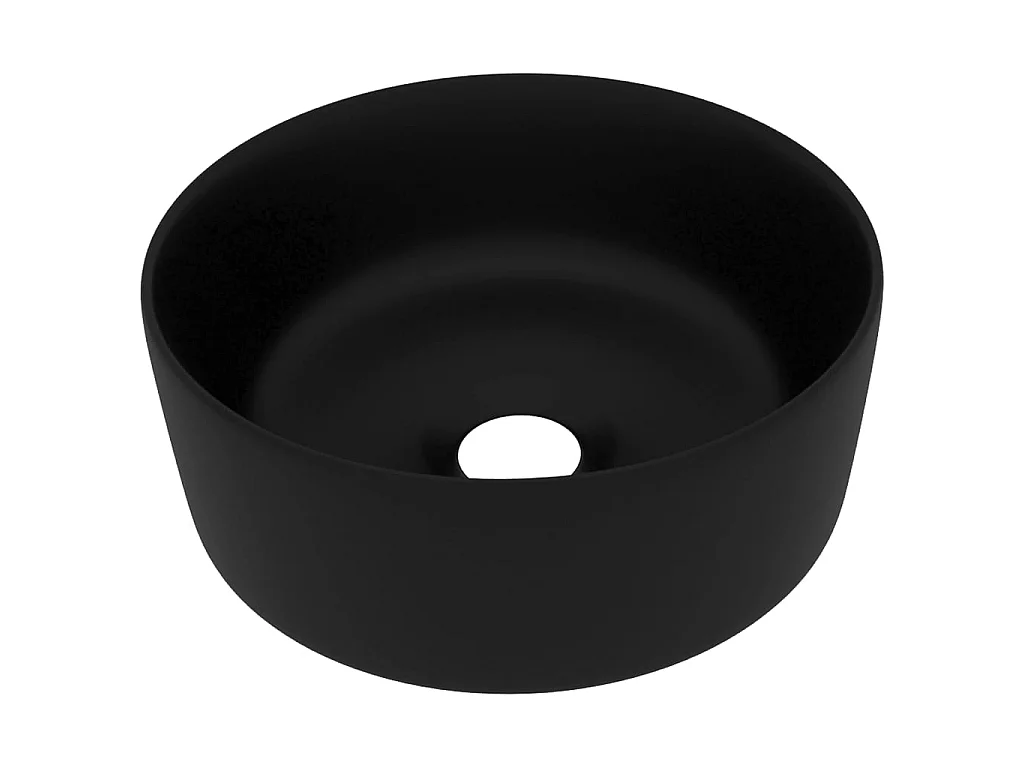 Lavabo de lujo redondo cerámica negro mate 40x15 cm ES66484