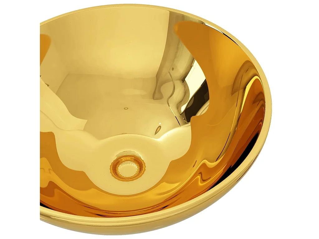 Lavatório 32,5x14 cm cerâmica dourado PT713706