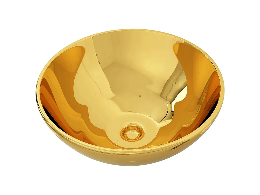 Lavatório 32,5x14 cm cerâmica dourado PT713706