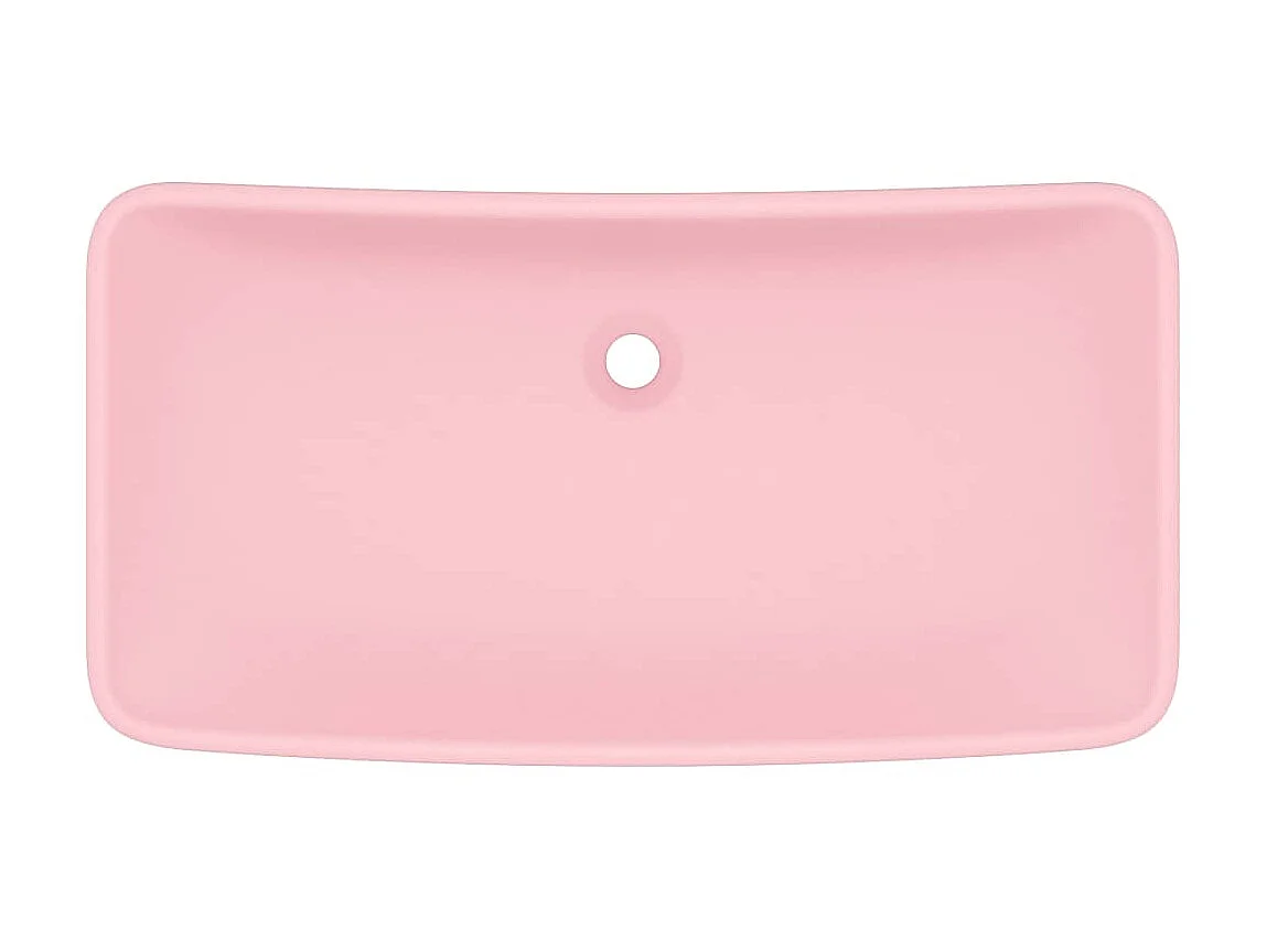 Lavabo de lujo rectangular de cerámica rosa mate 71x38 cm ES66452