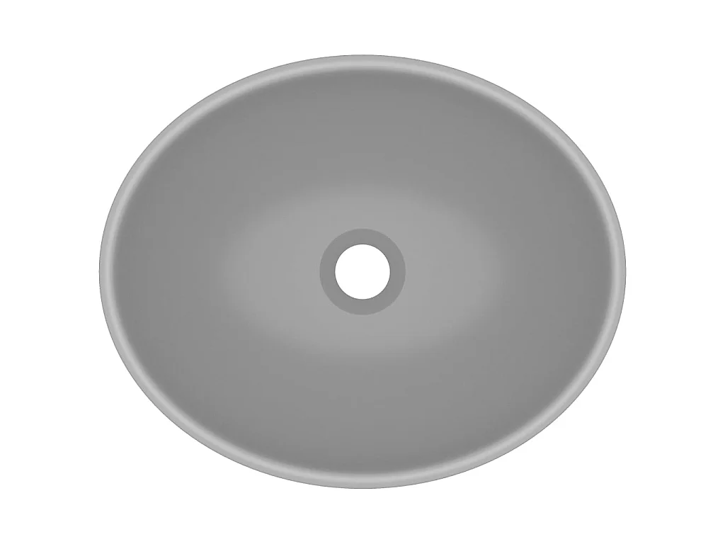 Lavabo de lujo ovalado cerámica gris claro mate 40x33 cm ES66361