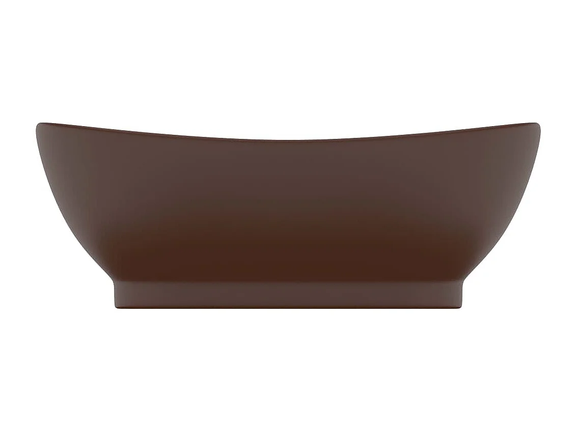 Vasque ovale à trop-plein Marron foncé mat 58,5x39 cm Céramique WVGQ5190