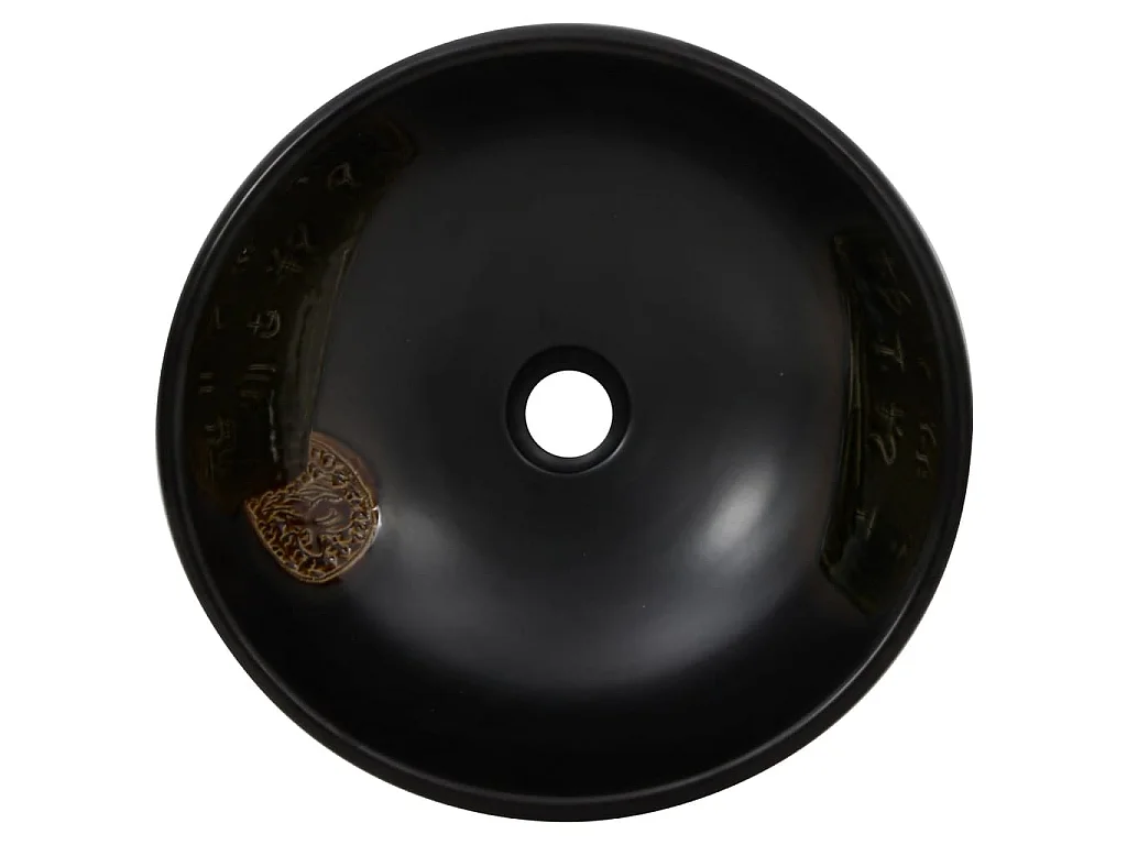 Opzetwasbak rond Φ41x14 cm keramiek zwart BE333022