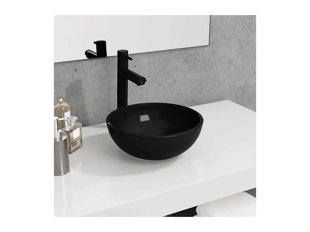 Vasque Verre trempé 30x12 cm Noir WVGQ4134
