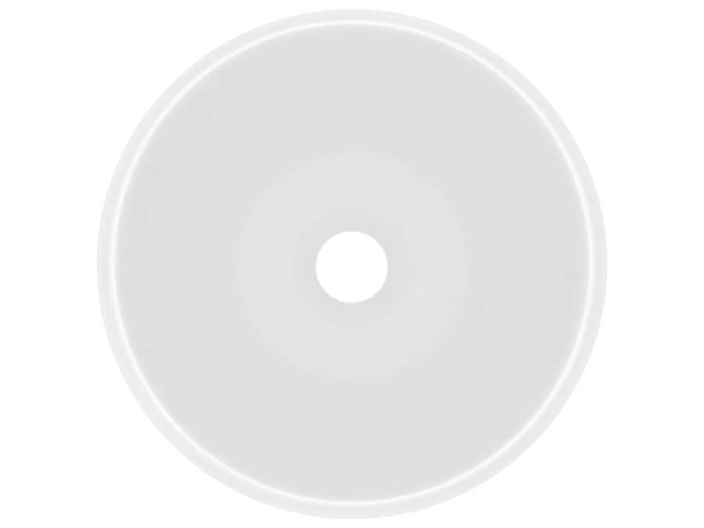 Lavatório luxuoso redondo 40x15 cm cerâmica branco mate PT998111