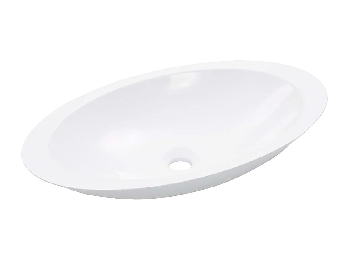 Lavabo 59,3x35,1x10,7 cm resina mineral/mármol blanco ES66518