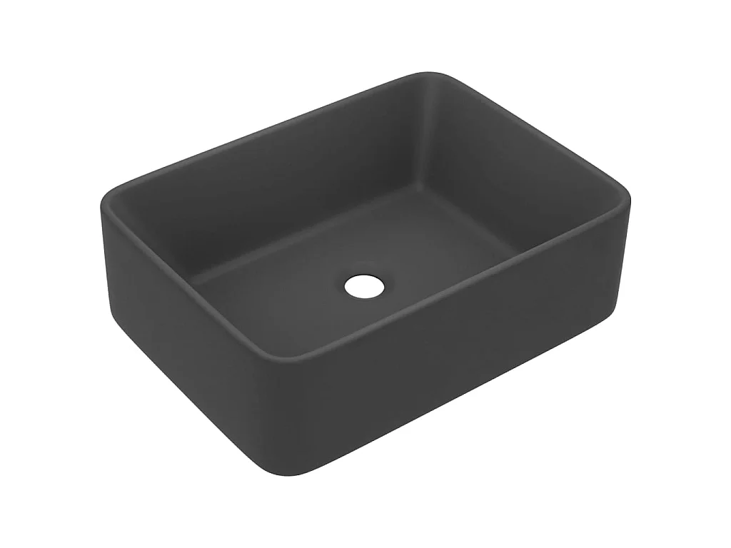 Lavatório luxuoso 41x30x12 cm cerâmica cinzento-escuro mate PT897108