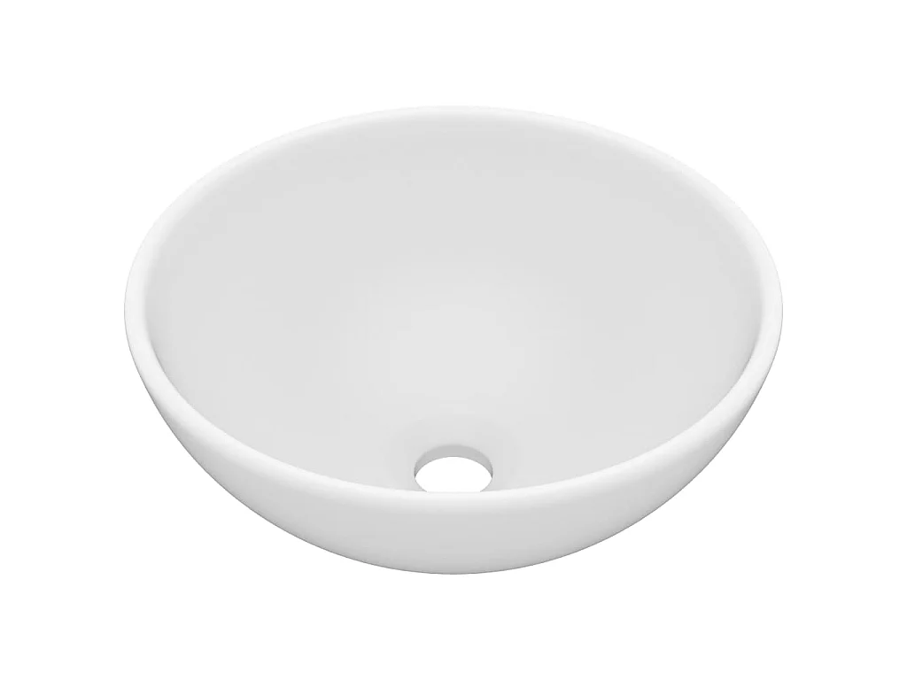 Vasque rond de salle de bain Blanc mat 32,5x14 cm Céramique WVGQ2088