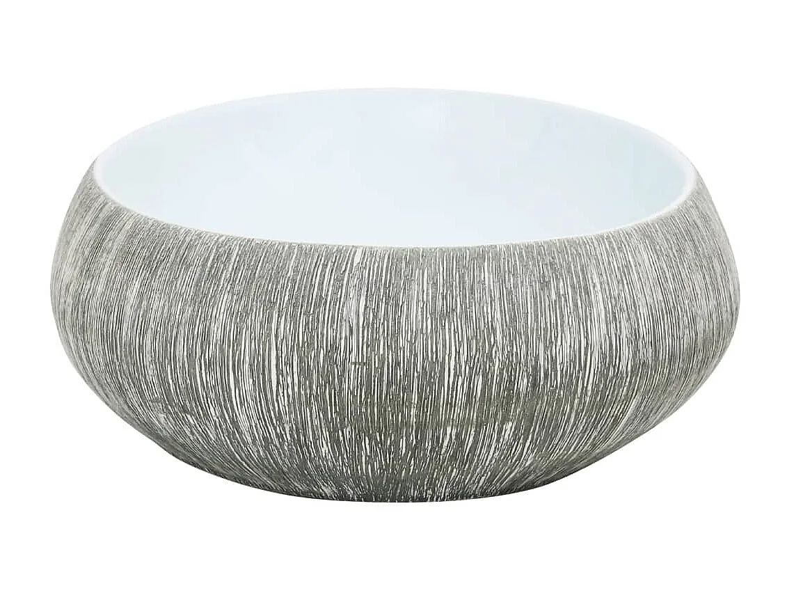 Vasque à poser gris et bleu ovale 59x40x15 cm céramique WVGQ7987