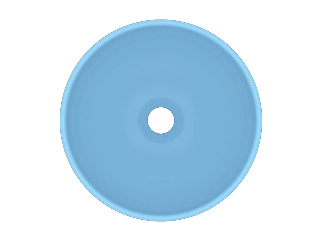 Lavatório WC luxuoso redondo 32,5x14cm cerâmica azul mate PT812107