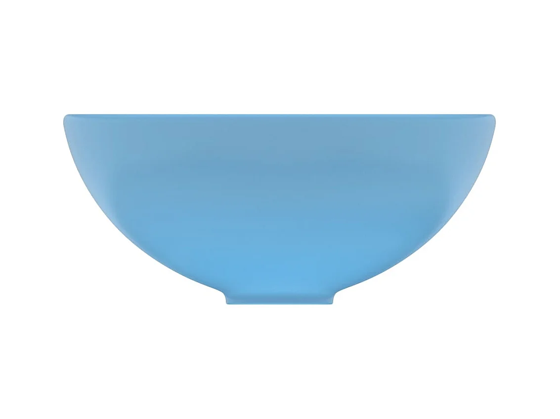 Lavatório WC luxuoso redondo 32,5x14cm cerâmica azul mate PT812107