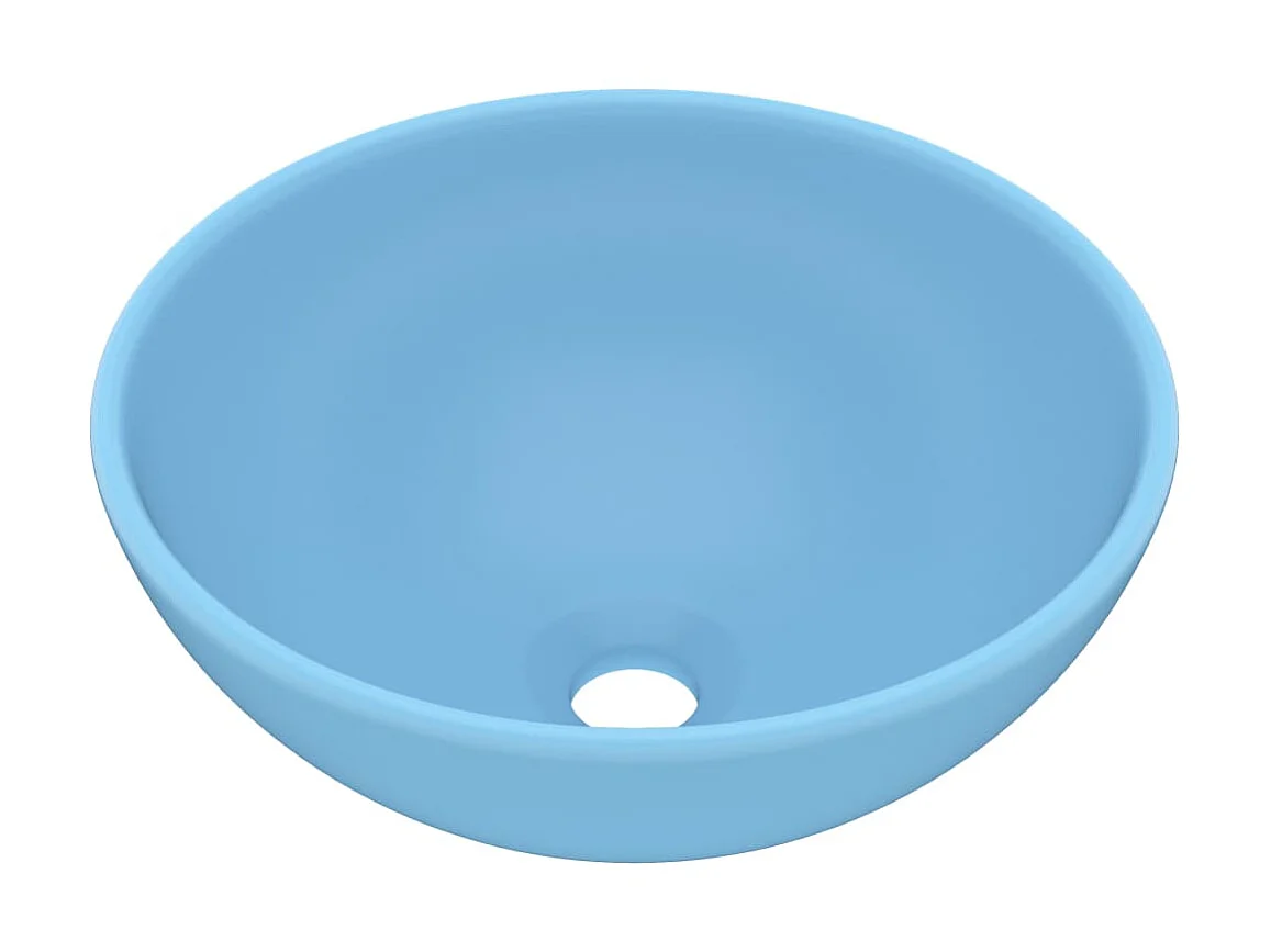 Vasque rond de salle de bain Bleu clair mat 32,5x14cm Céramique WVGQ5957