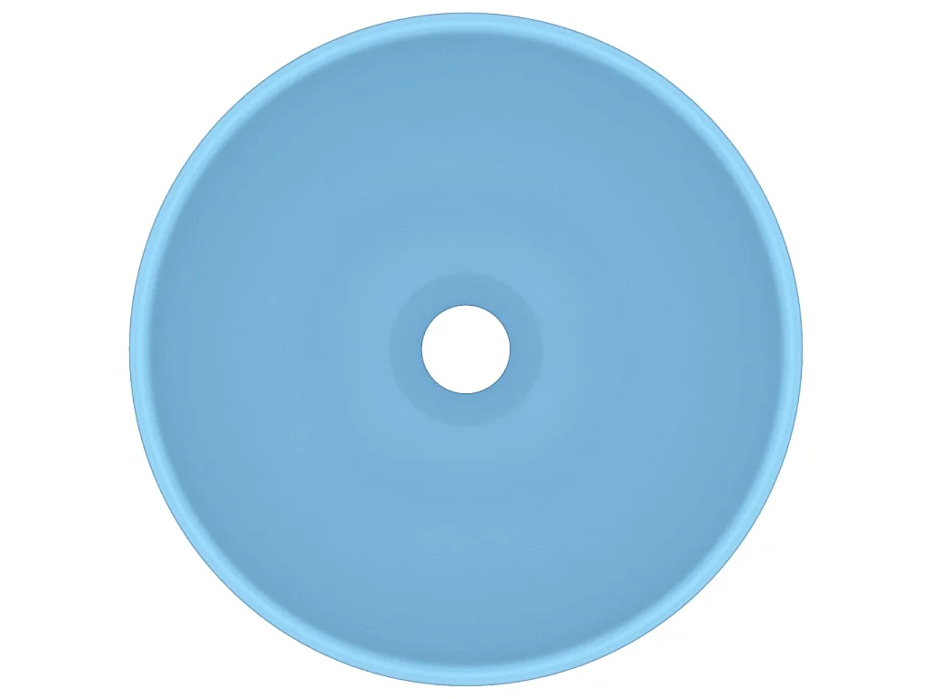Vasque rond de salle de bain Bleu clair mat 32,5x14cm Céramique WVGQ5957