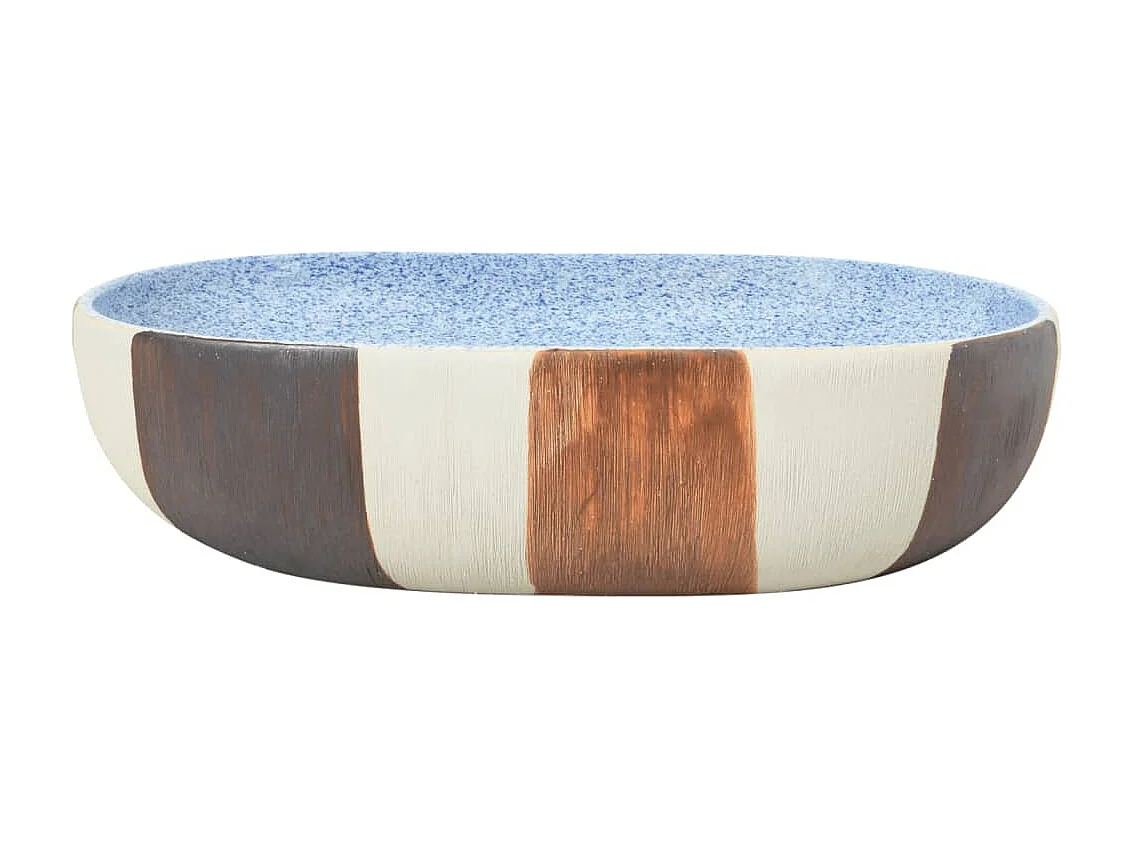 Lavatório de bancada oval 59x40x14 cm cerâmica multicor PT499296