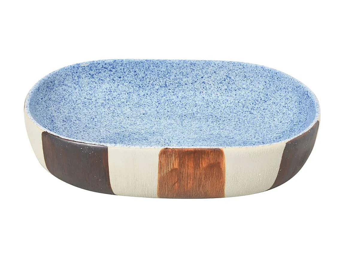 Lavatório de bancada oval 59x40x14 cm cerâmica multicor PT499296