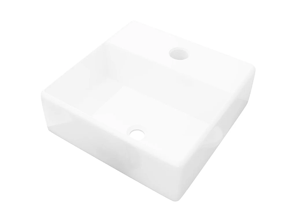 Lavatório cerâmica redondo com furo para torneira, quadrado,branco PT817178