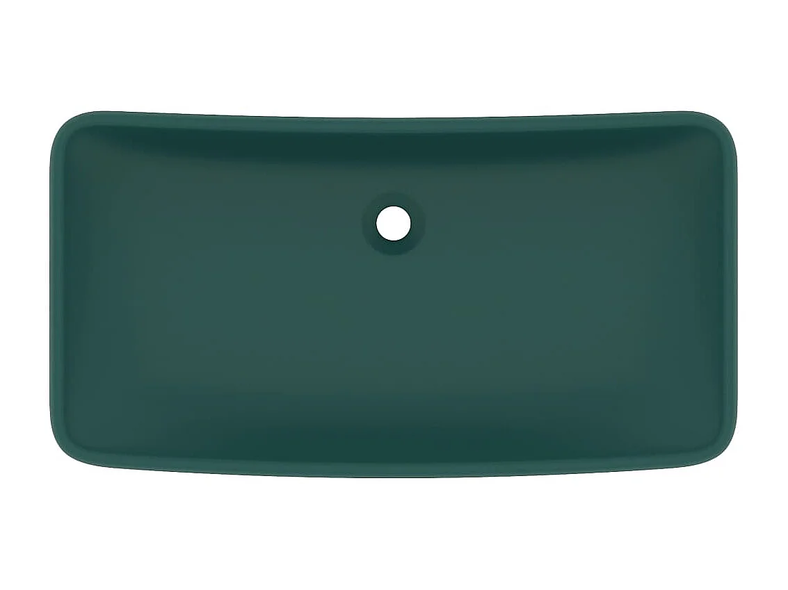 Vasque de luxe rectangulaire Vert foncé mat 71x38 cm Céramique WVGQ9196