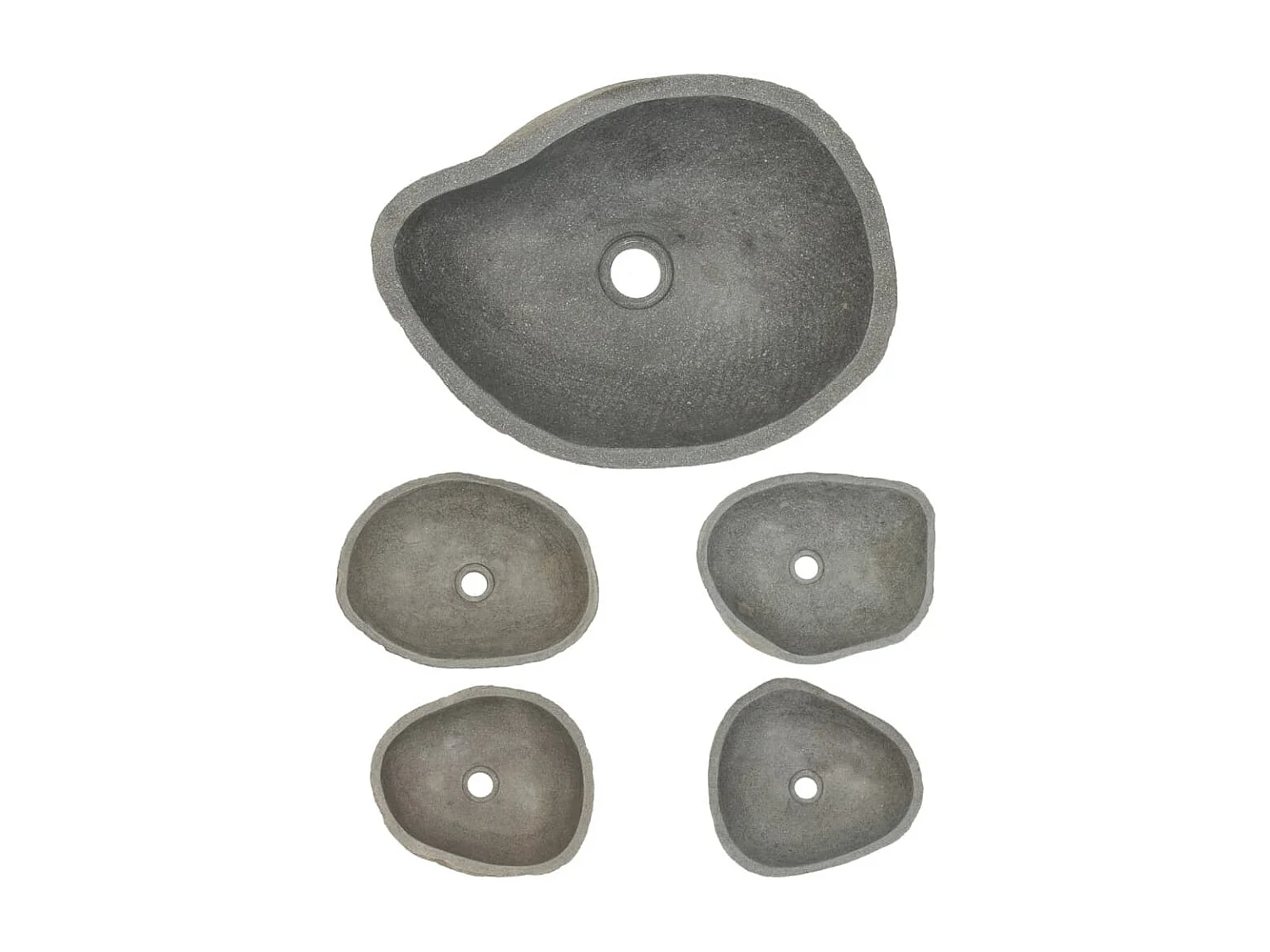 Lavabo de piedra de río ovalada 37-46 cm ES66270