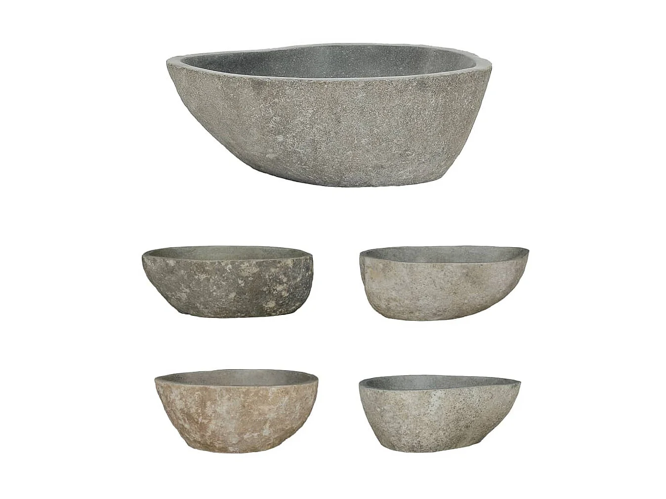 Lavabo de piedra de río ovalada 37-46 cm ES66270