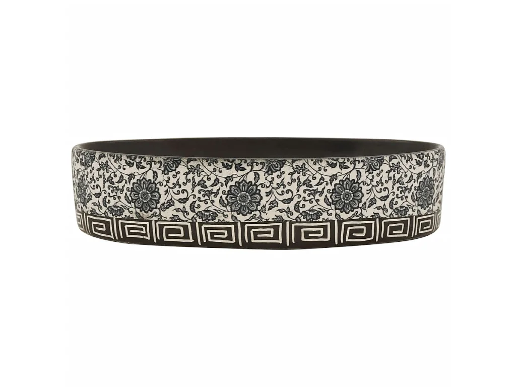 Lavatório de bancada oval 56,5x36,5x13,5 cm cerâmica preto/azul PT955391