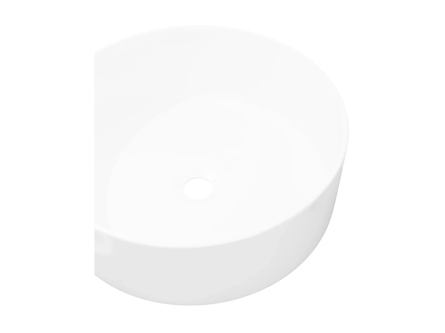 Lavatório redondo branco cerâmica 40x15 cm PT304296