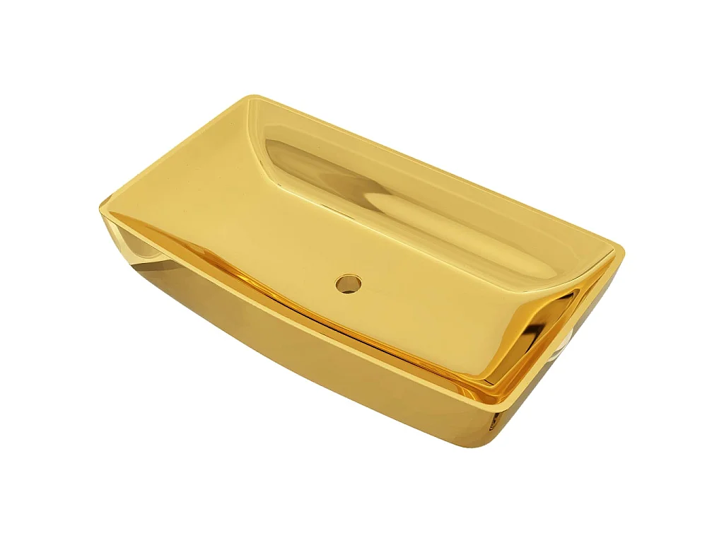Lavabo 71x38x13,5 cm cerámica dorado ES66554