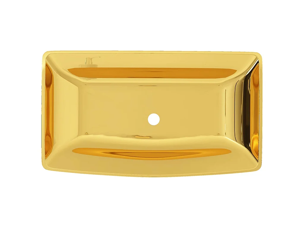 Lavabo 71x38x13,5 cm cerámica dorado ES66554