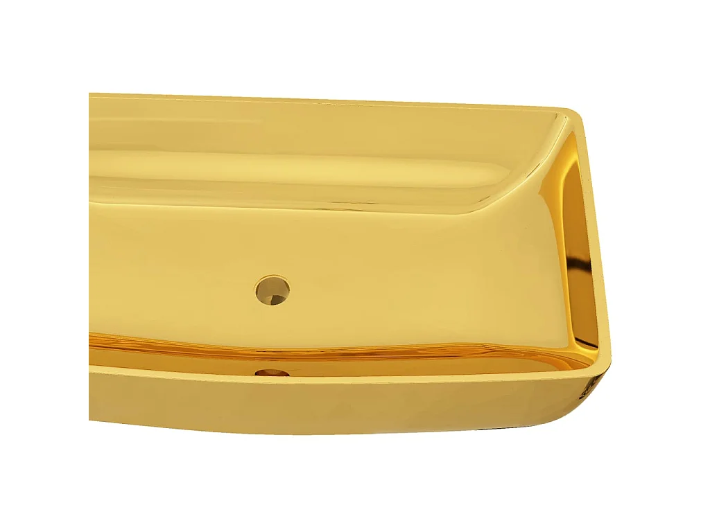Lavabo 71x38x13,5 cm cerámica dorado ES66554
