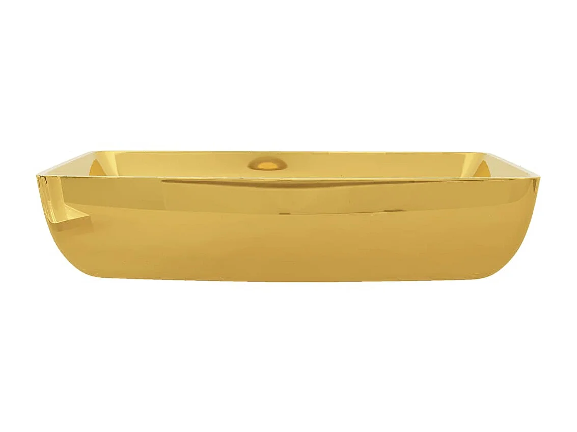 Lavabo 71x38x13,5 cm cerámica dorado ES66554