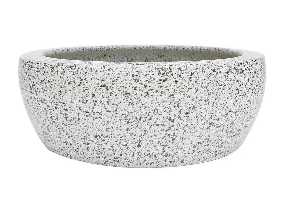 Lavabo sobre encimera redondo cerámica gris Φ41x14 cm ES66327