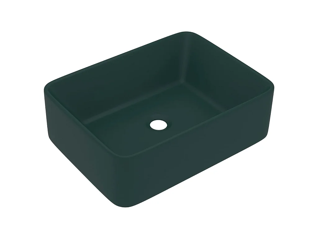 Lavatório luxuoso 41x30x12 cm cerâmica verde-escuro mate PT610167