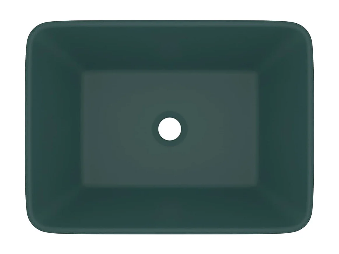 Lavatório luxuoso 41x30x12 cm cerâmica verde-escuro mate PT610167