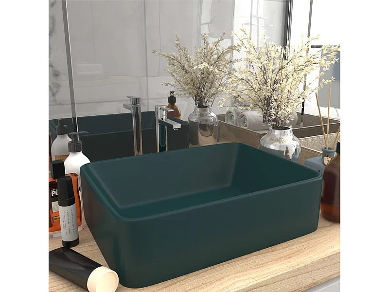 Vasque de luxe Vert foncé mat 41x30x12 cm Céramique WVGQ9742
