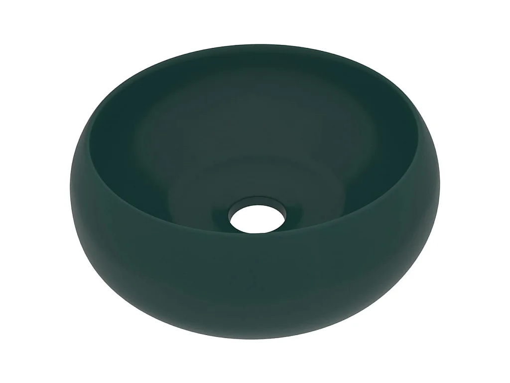 Lavabo de lujo redondo cerámica verde oscuro mate 40x15 cm ES66533
