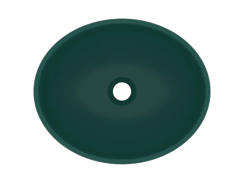 Lavatório luxuoso oval 40x33cm cerâmica verde-escuro mate PT322876