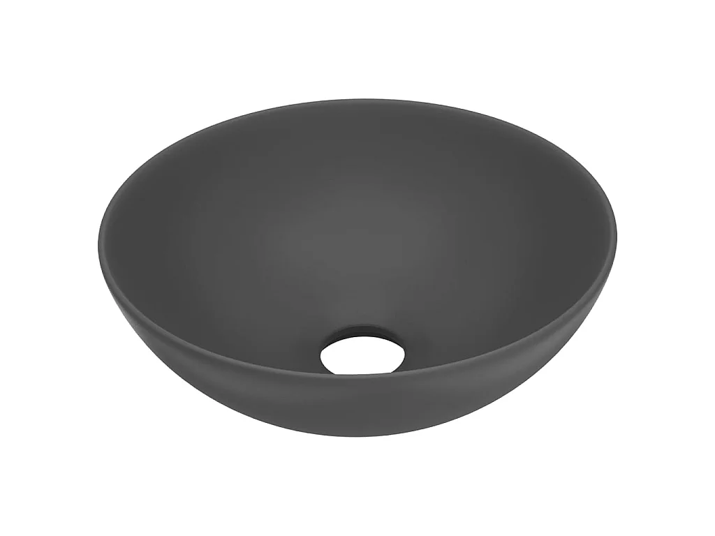 Lavabo de cuarto de baño redondo cerámica gris oscuro ES66399