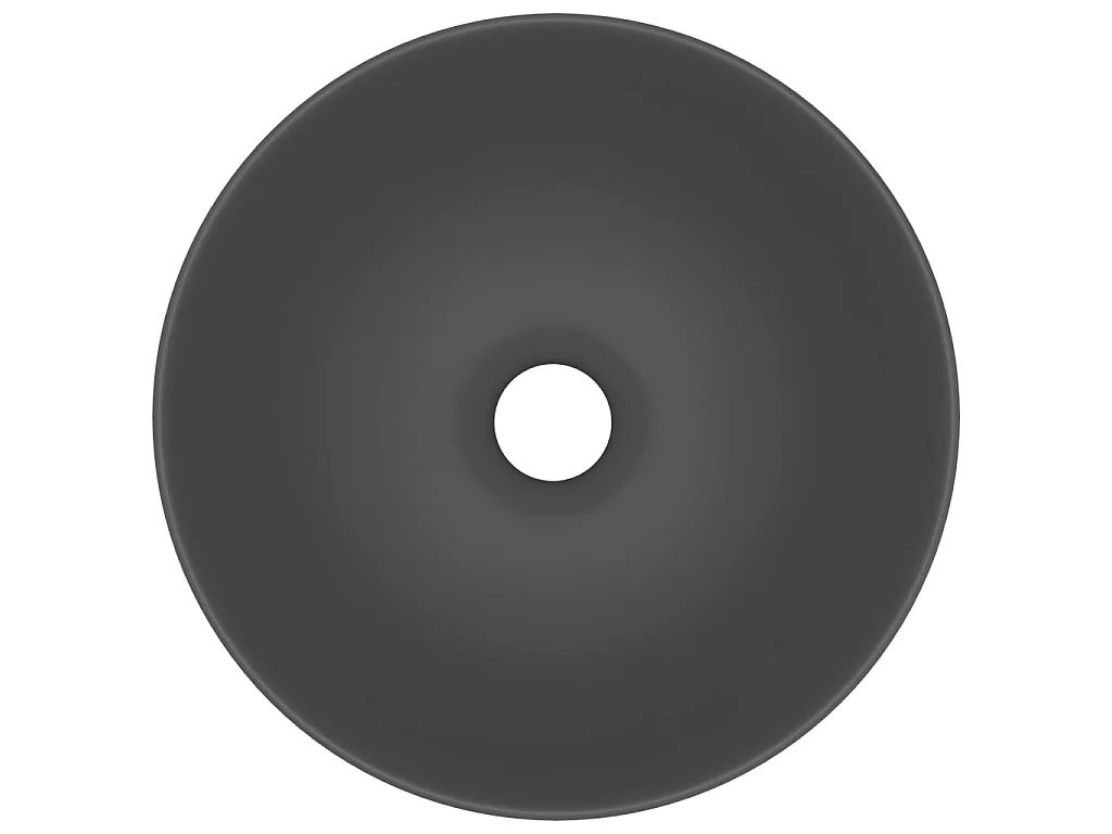 Vasque de salle de bain Céramique Gris foncé Rond WVGQ6690