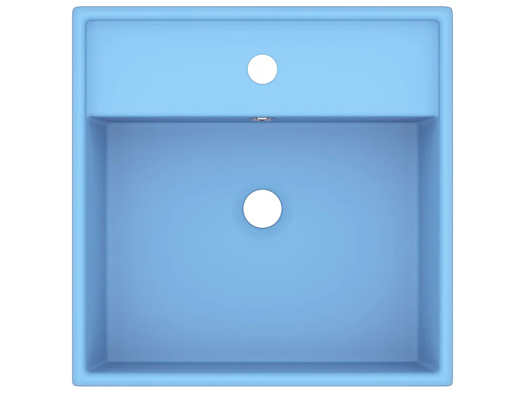 Lavatório luxuoso quadrado 41x41 cm cerâmica azul-claro mate PT519408