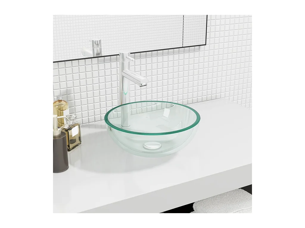 Vasque Verre trempé 30x12 cm Transparent WVGQ3548
