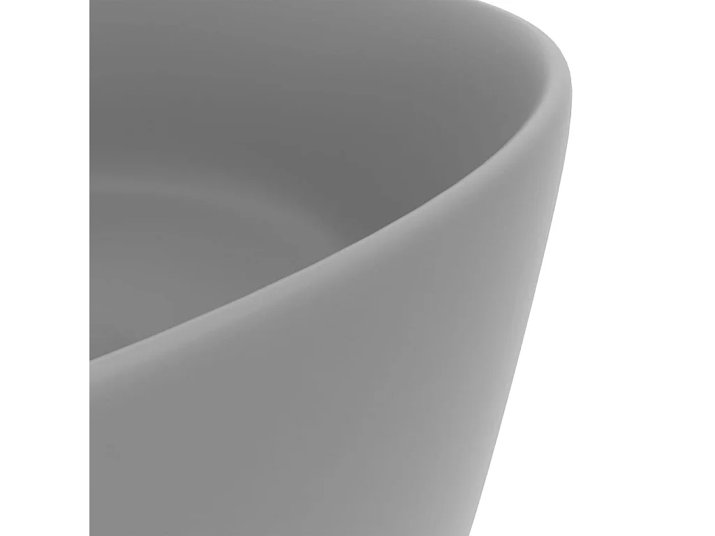 Lavatório luxuoso redondo 40x15 cm cerâmica cinzento-claro mate PT403173