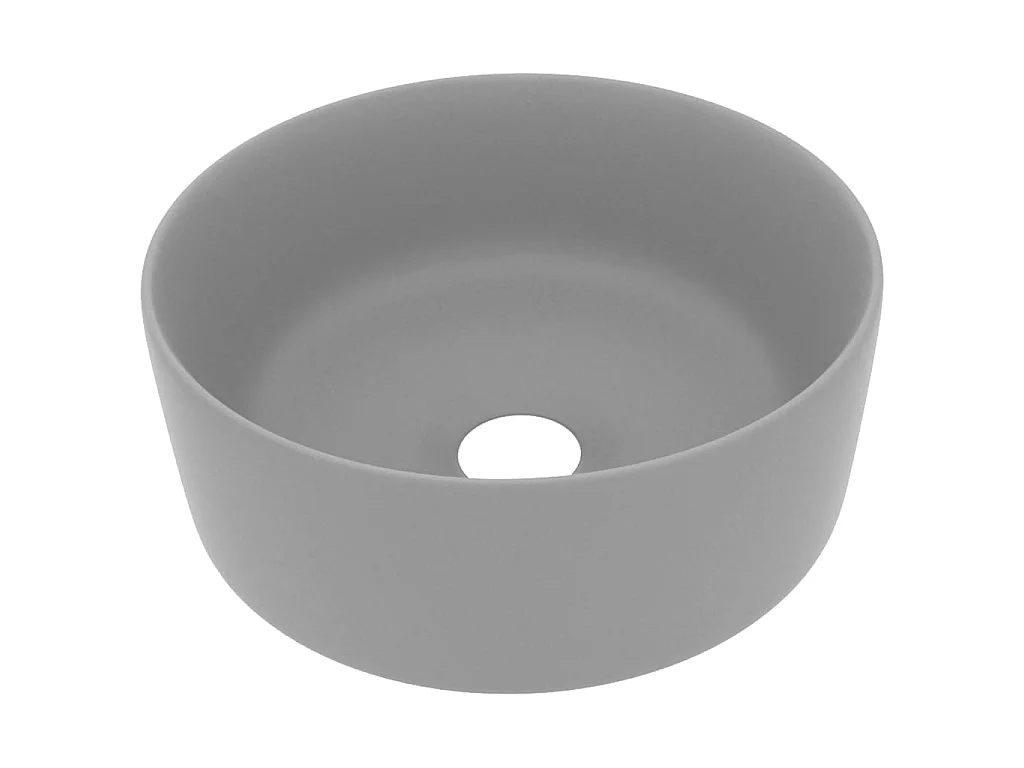 Vasque rond de luxe Gris clair mat 40x15 cm Céramique WVGQ6403