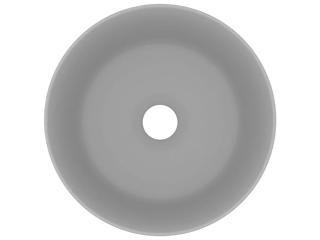 Vasque rond de luxe Gris clair mat 40x15 cm Céramique WVGQ6403