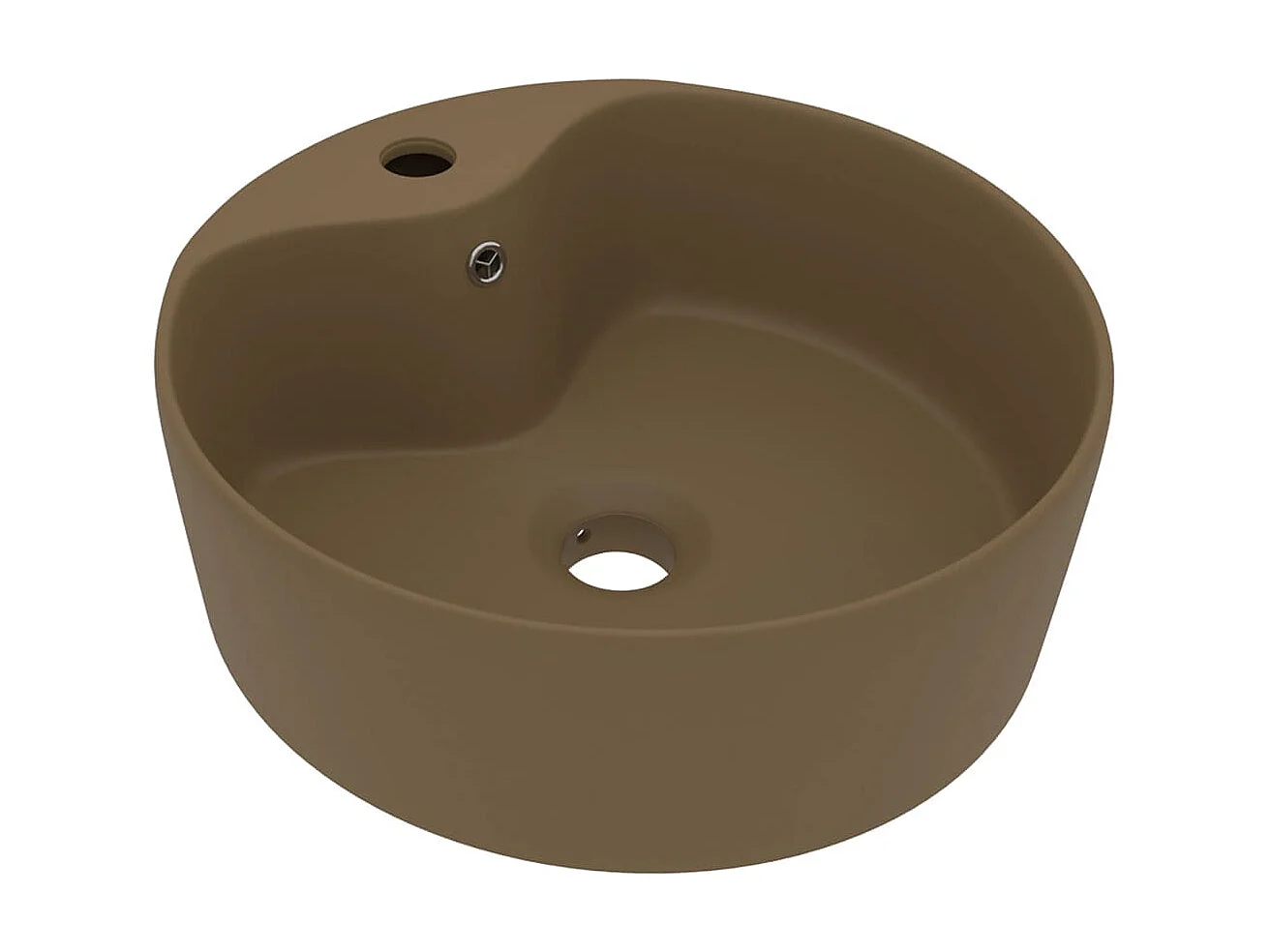 Lavabo lujoso con rebosadero cerámica crema mate 36x13 cm ES66521