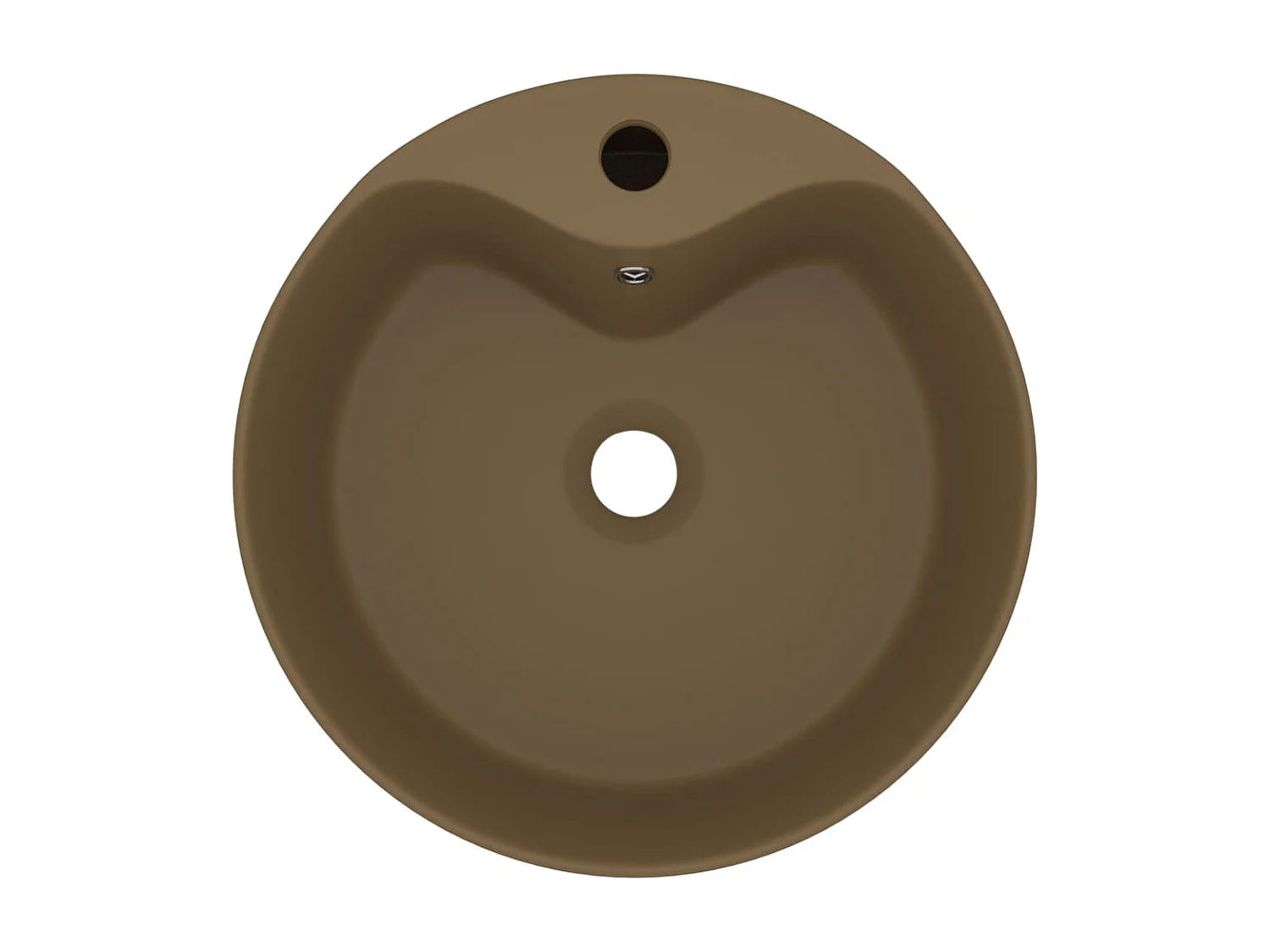 Vasque de luxe avec trop-plein Crème mat 36x13 cm Céramique WVGQ3327