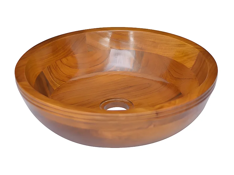 Vasque Bois de teck massif Φ40x10 cm WVGQ9985