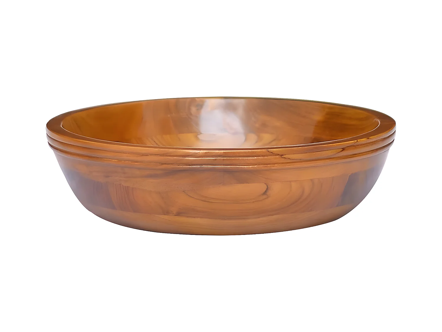 Lavabo de madera maciza de teca Φ40x10 cm ES66251