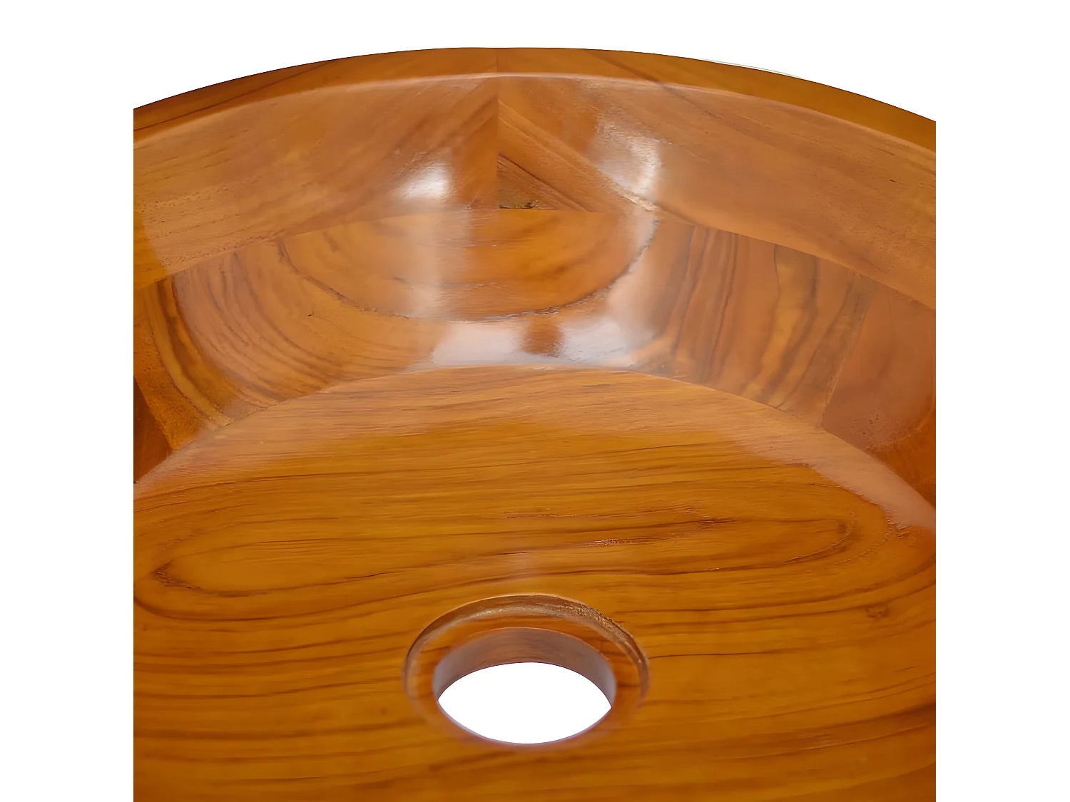 Lavabo de madera maciza de teca Φ40x10 cm ES66251