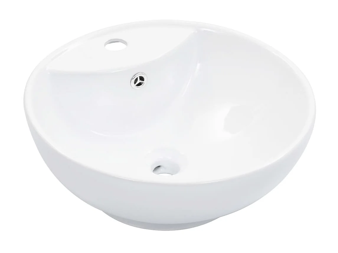 Lavabo con rebosadero 46,5x18 cm cerámica blanco ES906727
