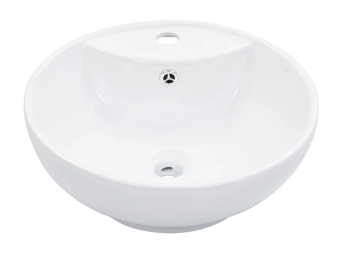 Vasque avec trop-plein 46,5 x 18 cm Céramique Blanc WVGQ8634