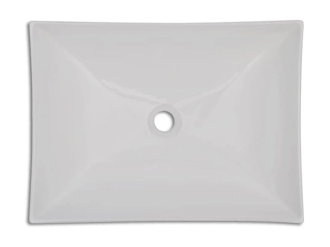 Vasque de salle de bain en céramique Blanc brillant WVGQ1139